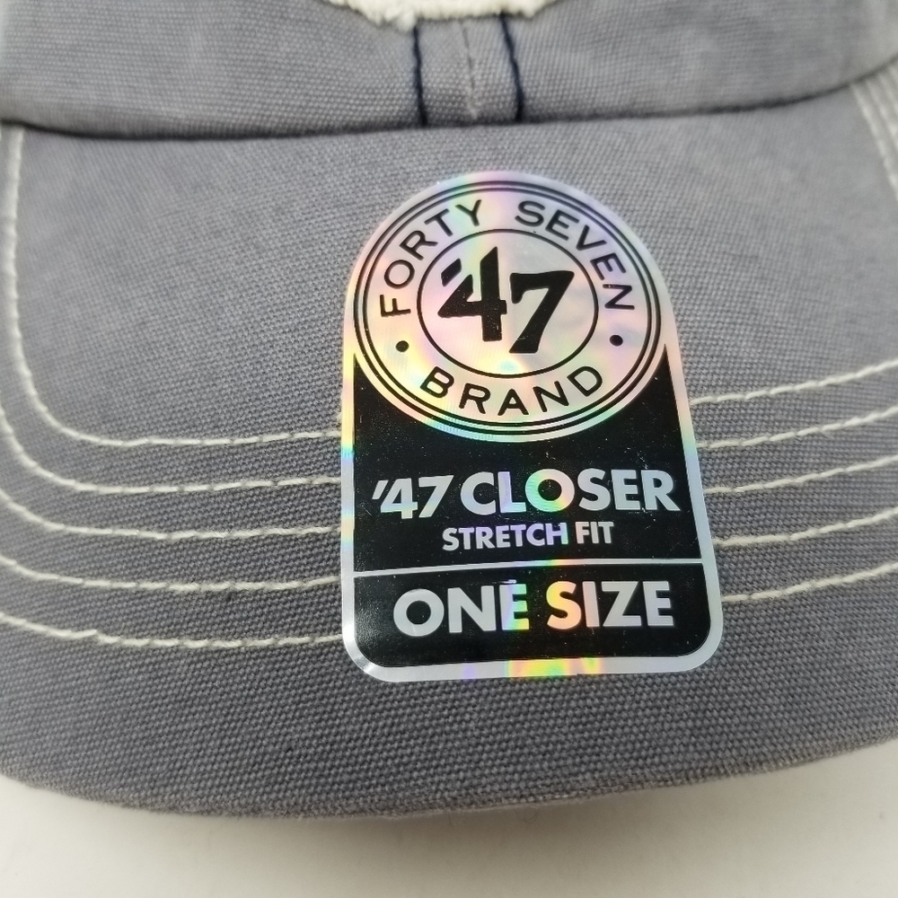 Martha's Vineyard NWT 47 Closer Stretch Fit Hat OS Mesh Text Embroidered Patch - Picture 2 of 12